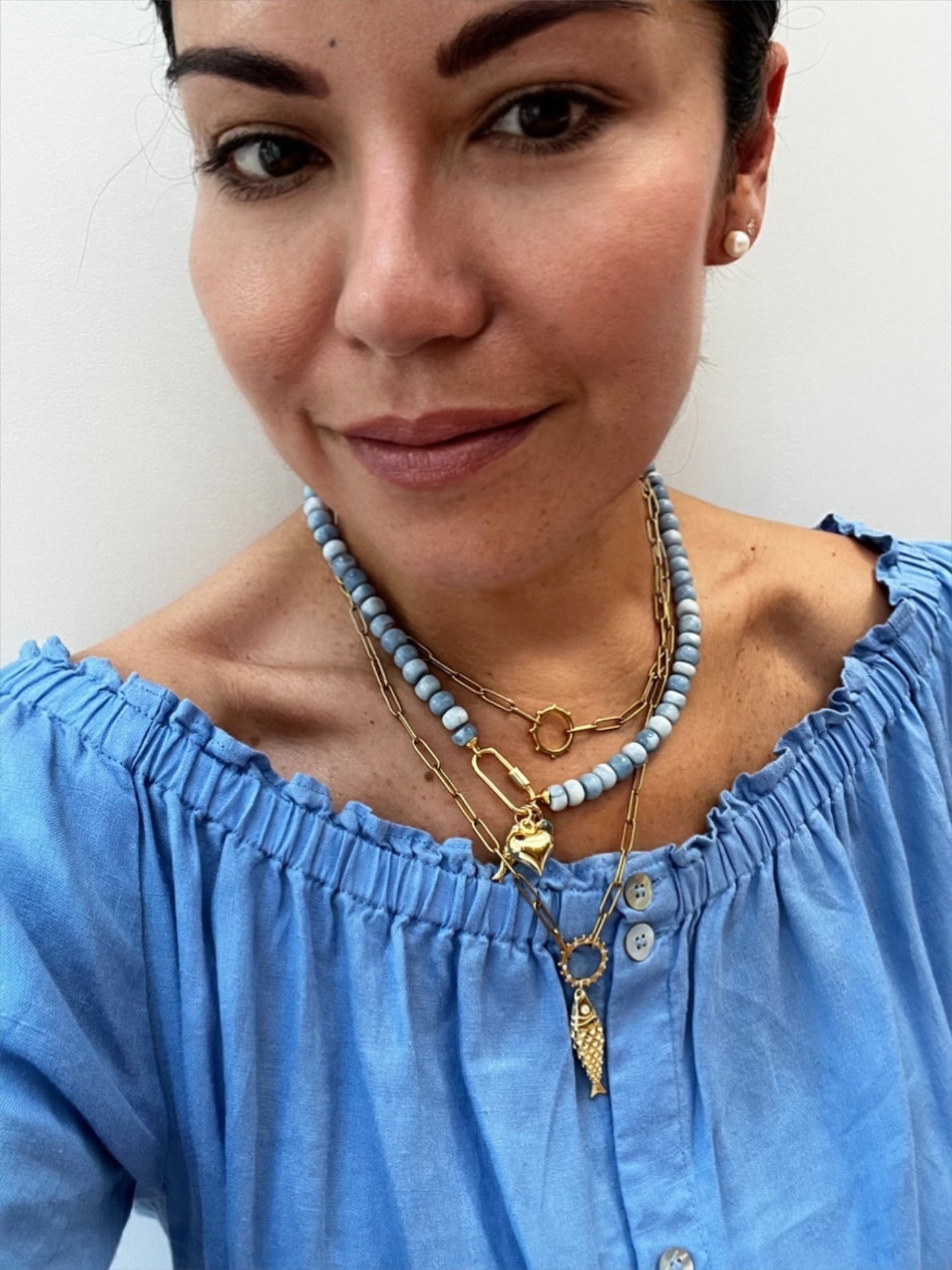 Ana-Maria Denim Blue Opal Necklace