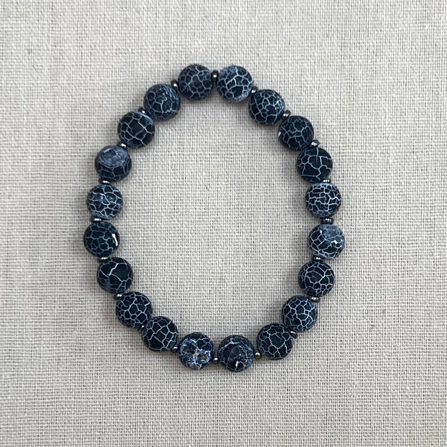 Men’s Evil Eye Bracelet - Cracked Agate