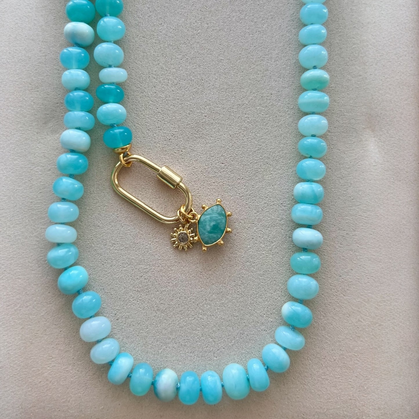 Ana-Maria Aqua Blue Opal Necklace
