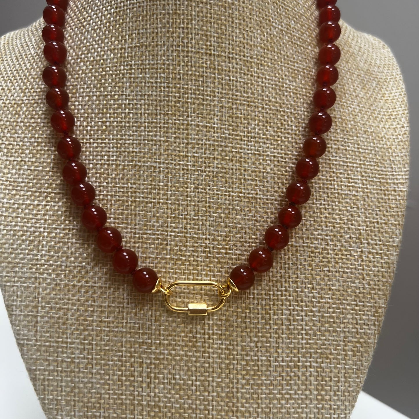 Coco (Puffs) Necklace - Carnelian (Red)