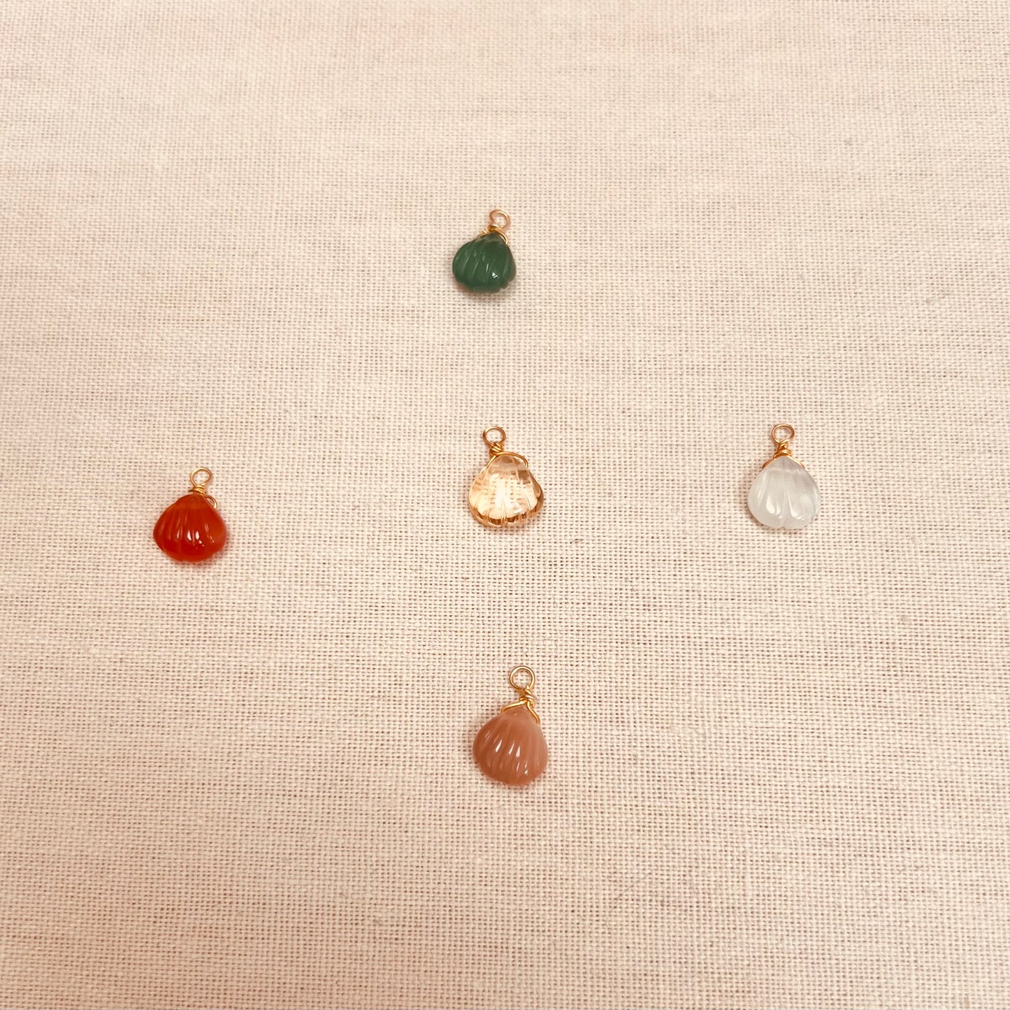 Gemstone Sea Shell Charms
