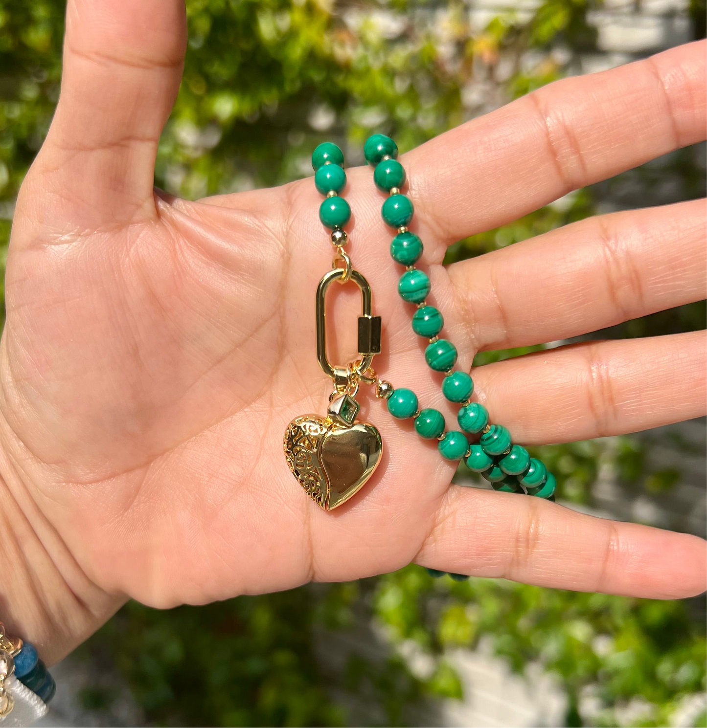 Gold Puffy Heart Locket Charm