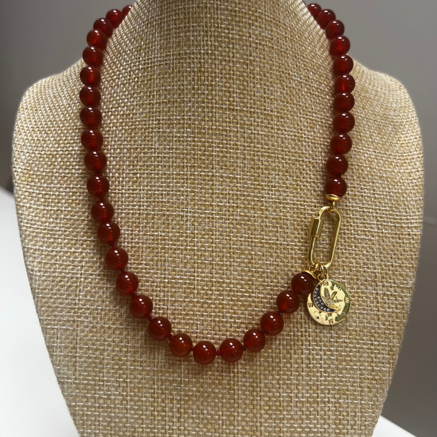 Coco (Puffs) Necklace - Carnelian (Red)