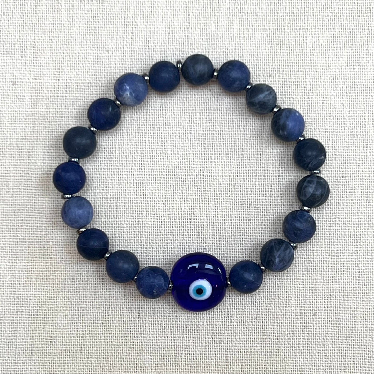Men’s Evil Eye Bracelet - Sodalite (Navy)