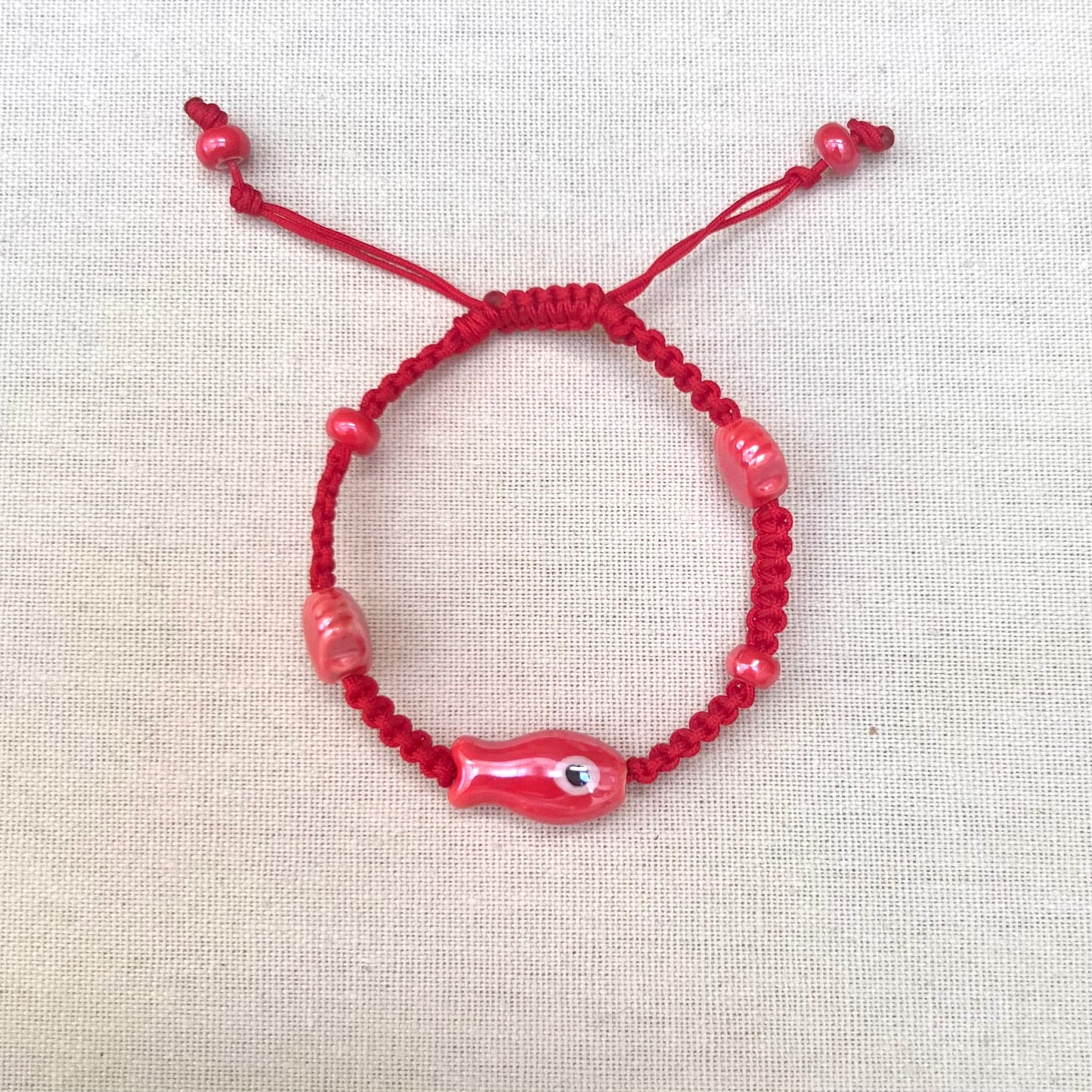 River Macrame Fish and Seashell Bracelet