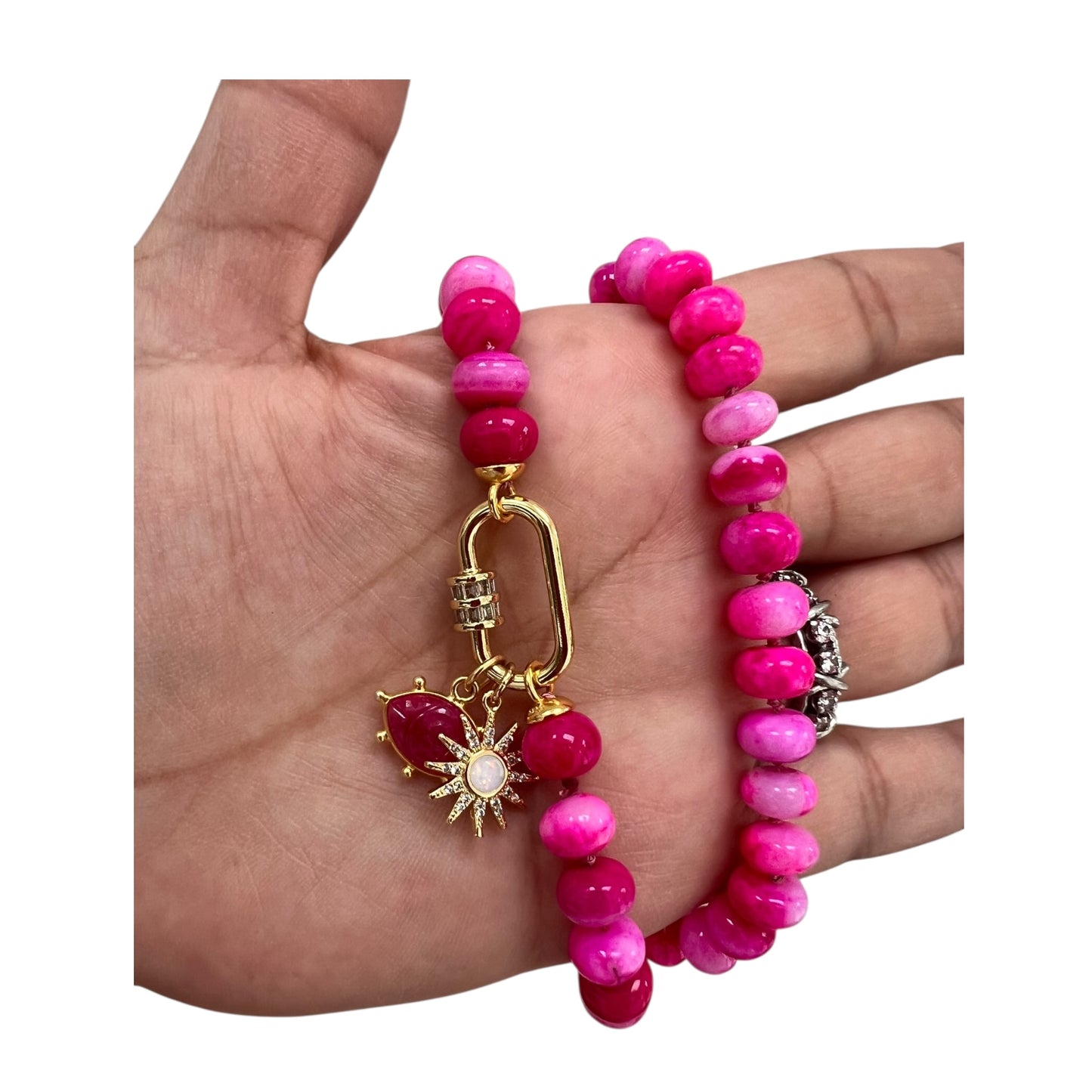 Ana-Maria Hot Pink Opal Necklace