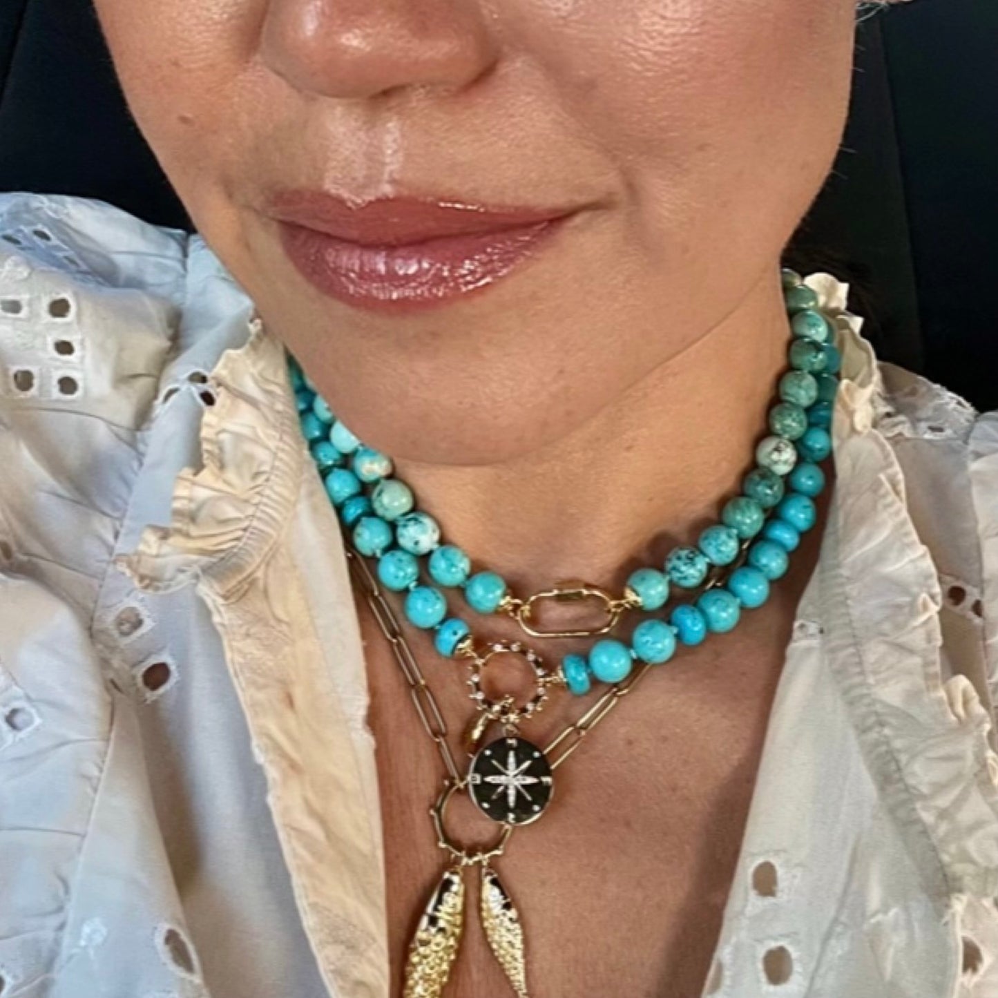 Coco (Puffs) Necklace - Turquoise