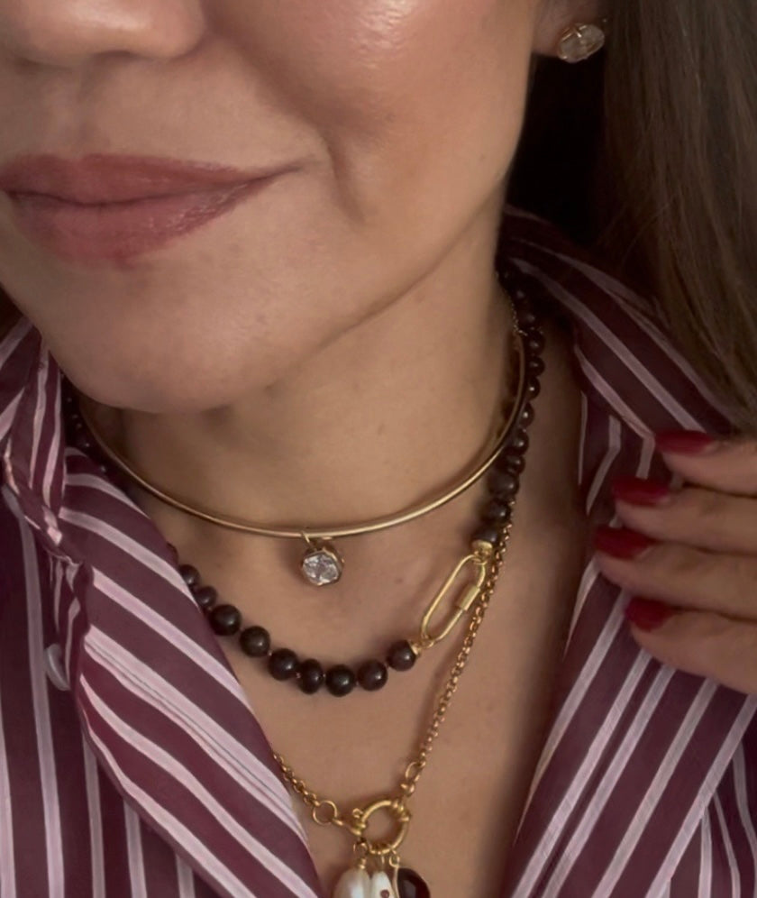 COCO Garnet Beaded Necklace: Courage & Confidence