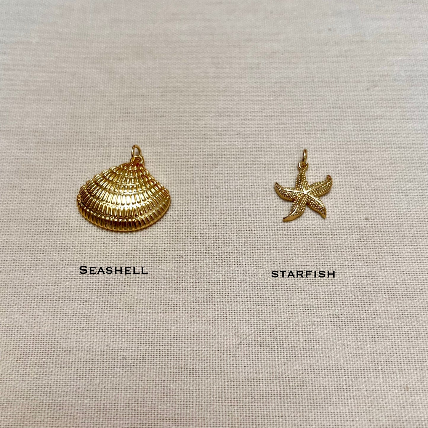 Gold Seashell & Starfish Charms