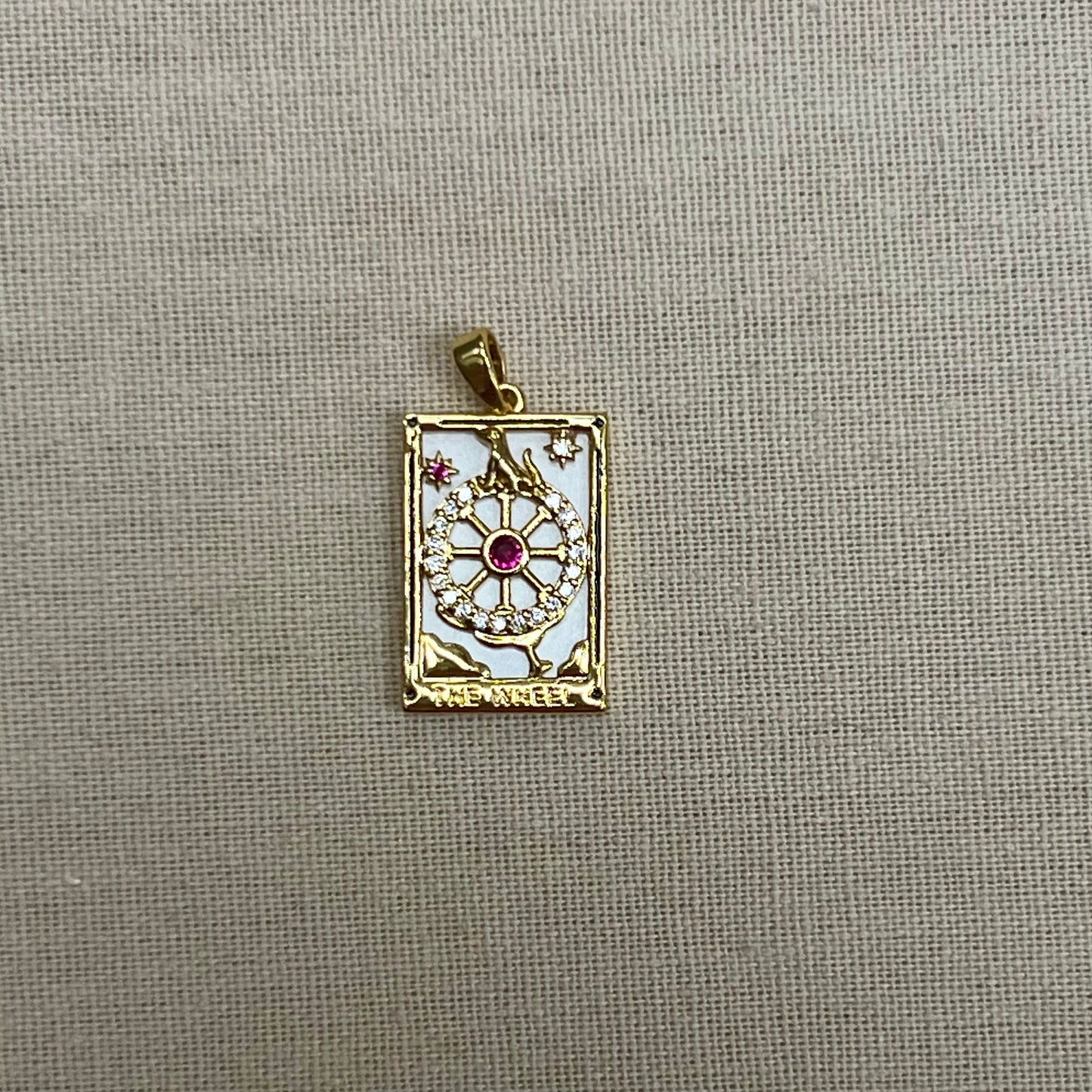 Fortune Tarot Card Charm (White)