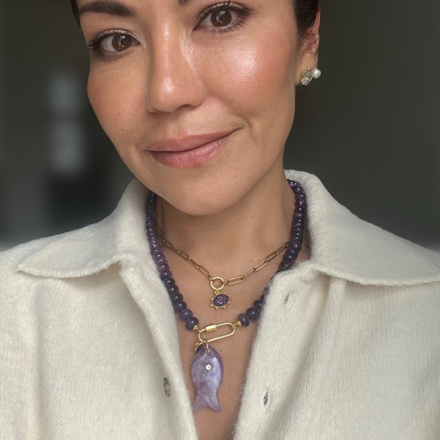 Ana-Maria Ombre Amethyst Necklace - Calm