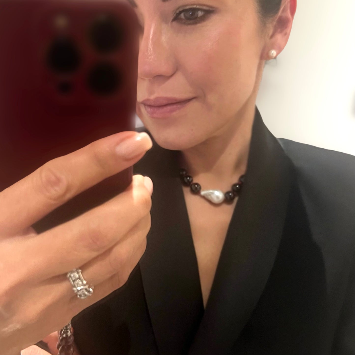 Garnet & Pearl Choker: Courage & Confidence