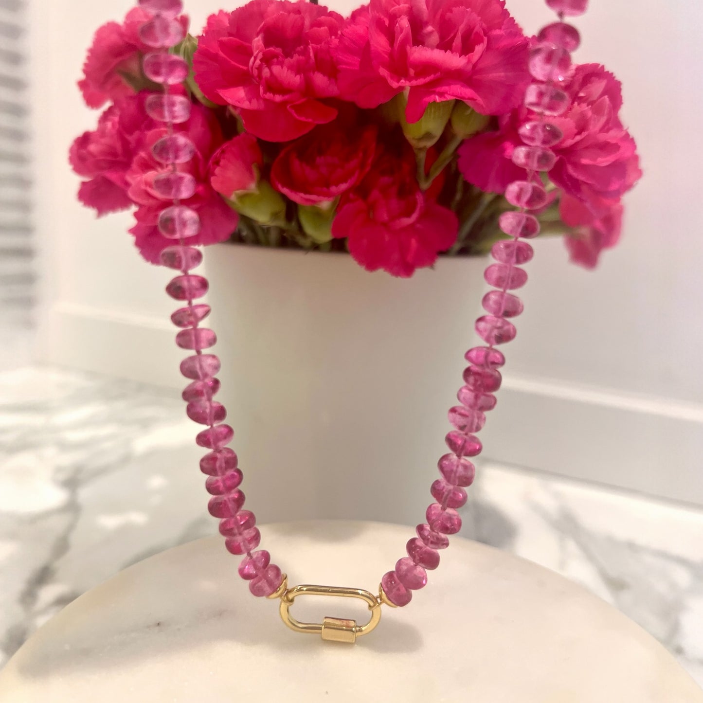 Ana-Maria Hot Pink Topaz Necklace
