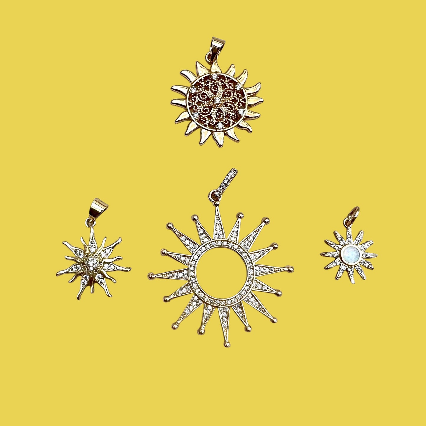 Gold Sun Charms
