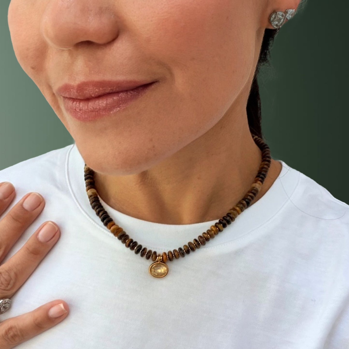 Aerin Necklace - Tiger’s Eye Pendant Necklace