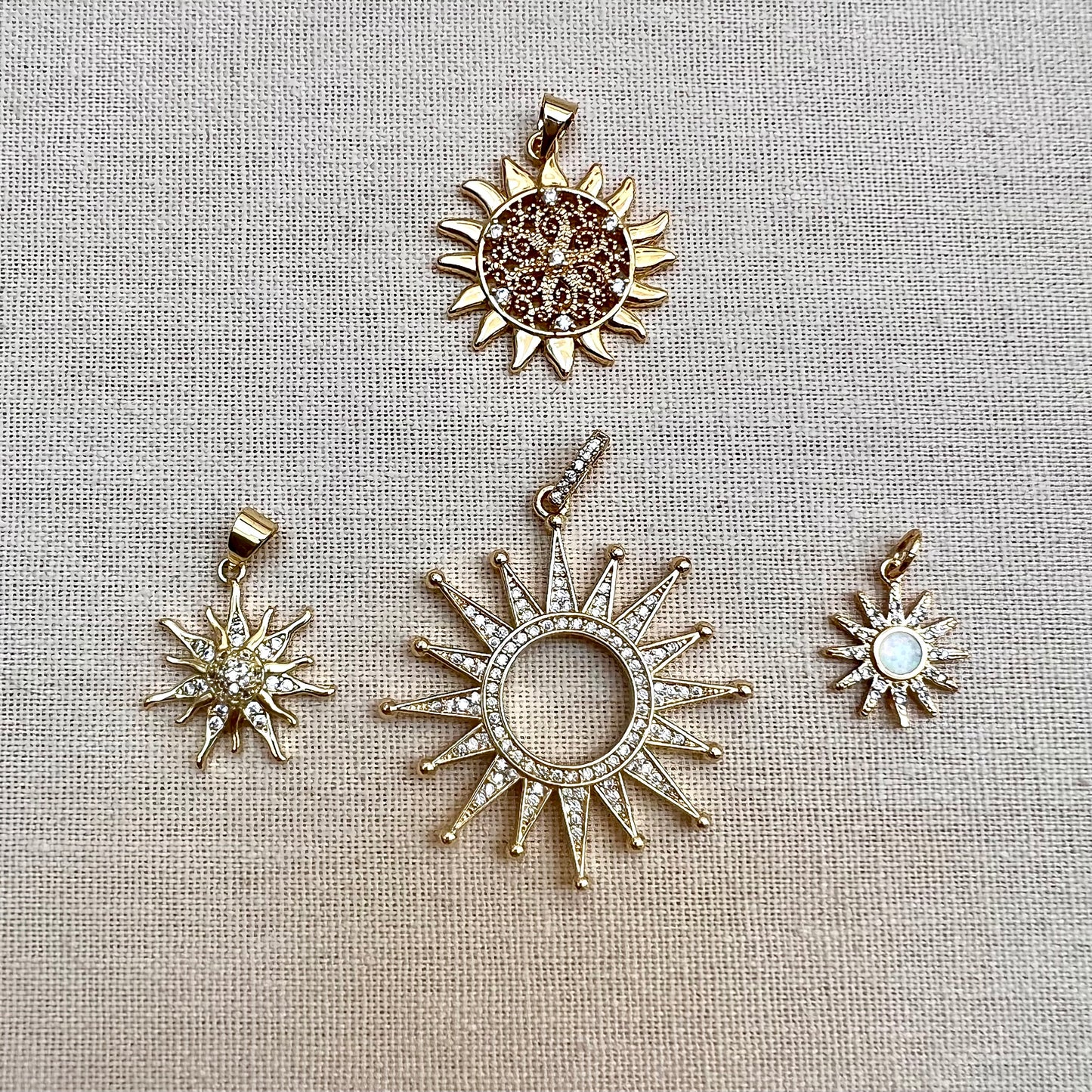 Gold Sun Charms