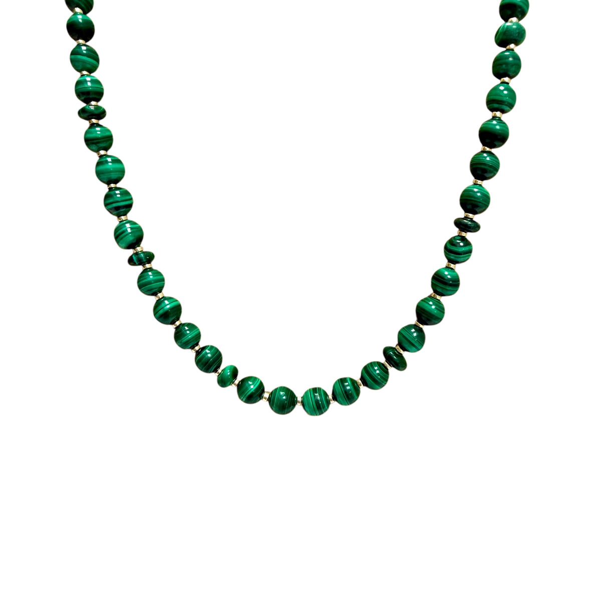 Kelly Malachite Beaded Necklace (Silver) - Transformation