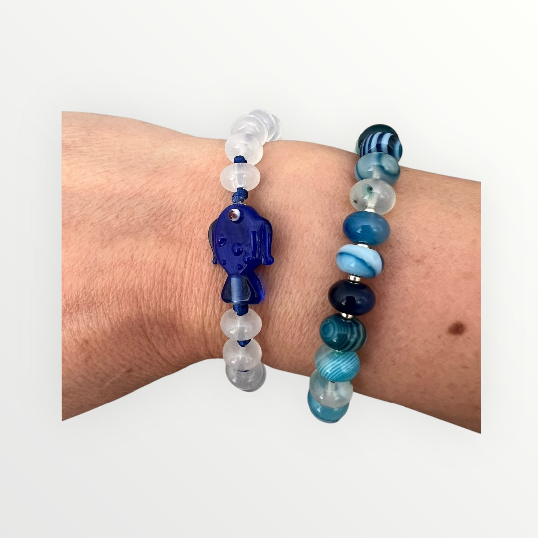 Rider Blue Agate Gemstone Bracelet
