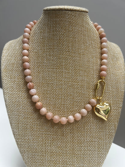 Coco (Puffs) Necklace -  Pink Opals