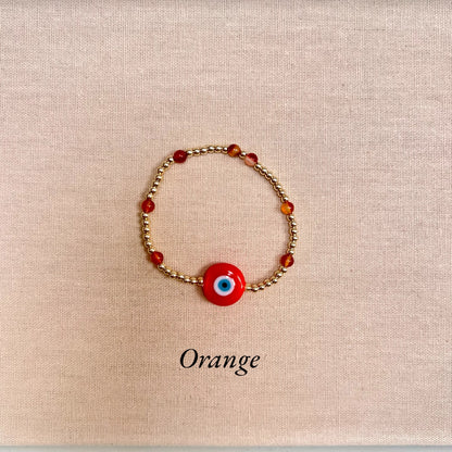 Eda Gold Bauble and Gemstone Evil Eye Bracelet