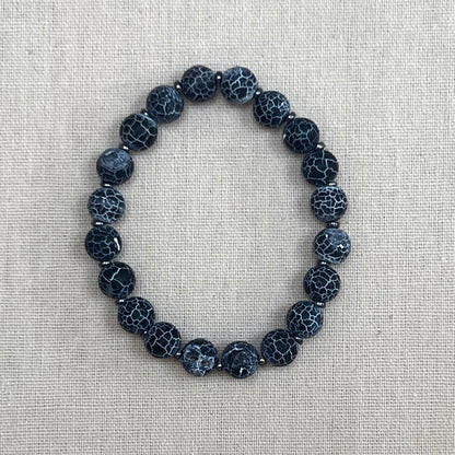 Men’s Evil Eye Bracelet - Cracked Agate
