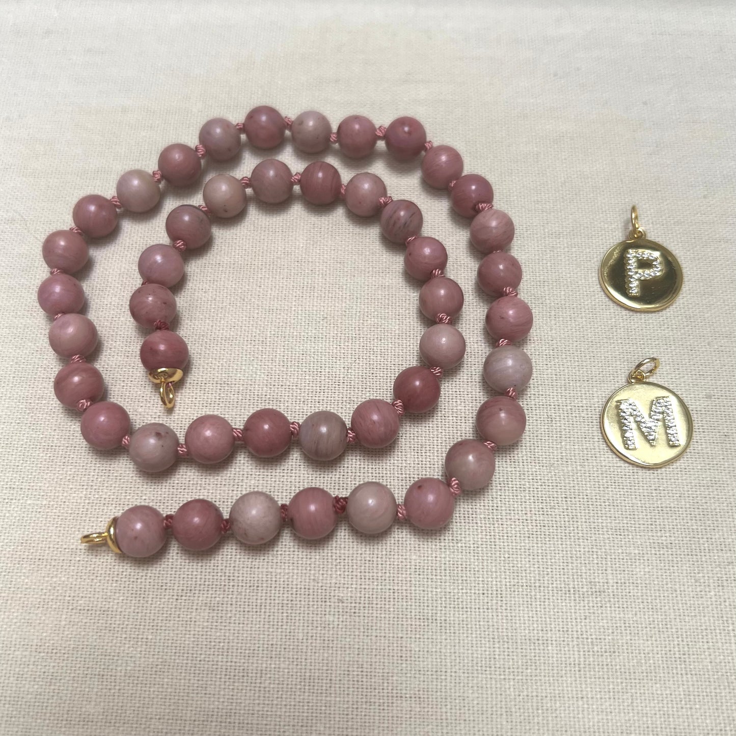 Coco (Puffs) Necklace - Rhodonite (Pink)