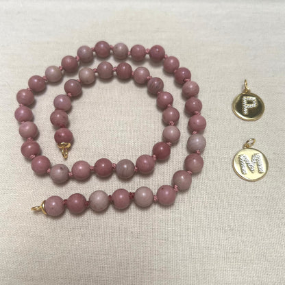 Coco (Puffs) Necklace - Rhodonite (Pink)