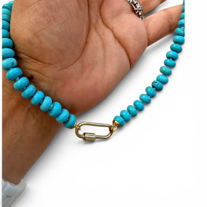 Natural Turquoise Beaded Necklace - Renewal & Wisdom