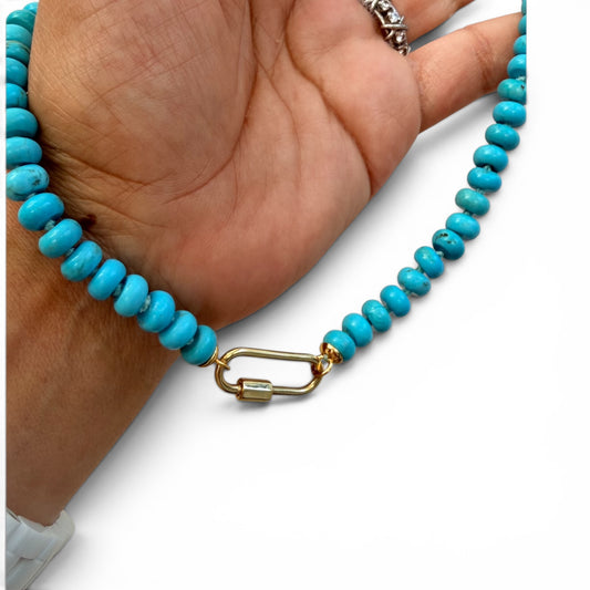 Natural Turquoise Beaded Necklace - Renewal & Wisdom