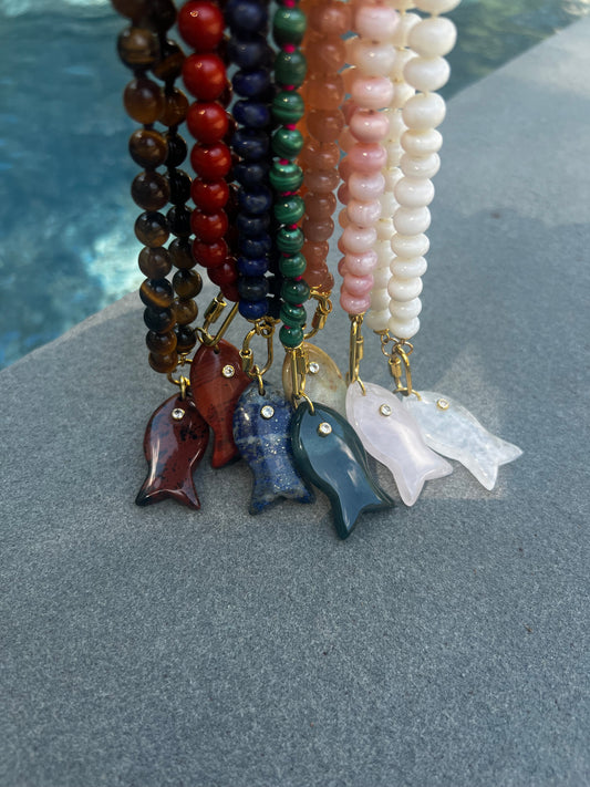 Jumbo Gemstone Fish Charms - Abundance