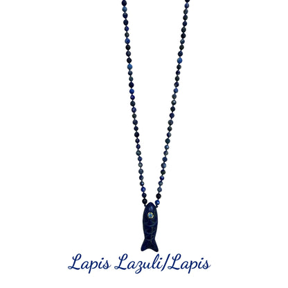 FAITH Beaded Fish Pendant Necklace - Prosperity & Abundance