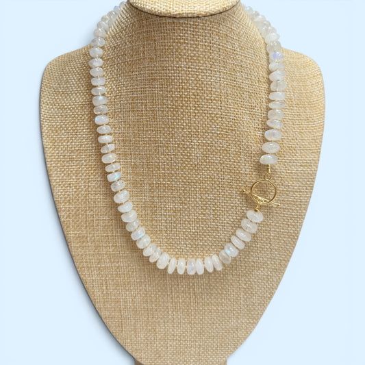 Kelly Moonstone Beaded Necklace - Intuition and Feminine Energy