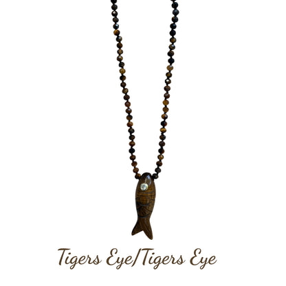FAITH Beaded Fish Pendant Necklace - Prosperity & Abundance