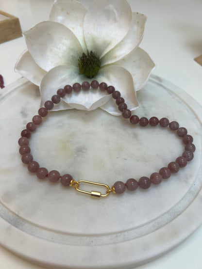 Ana Maria Strawberry Quartz Gemstone Necklace