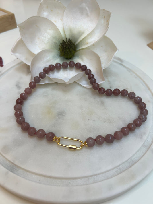 Ana Maria Strawberry Quartz Gemstone Necklace