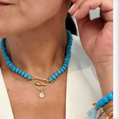 Natural Turquoise Beaded Necklace - Renewal & Wisdom