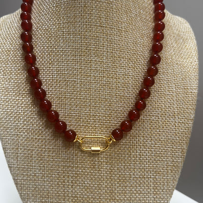Coco (Puffs) Necklace -  Carnelian (Red)