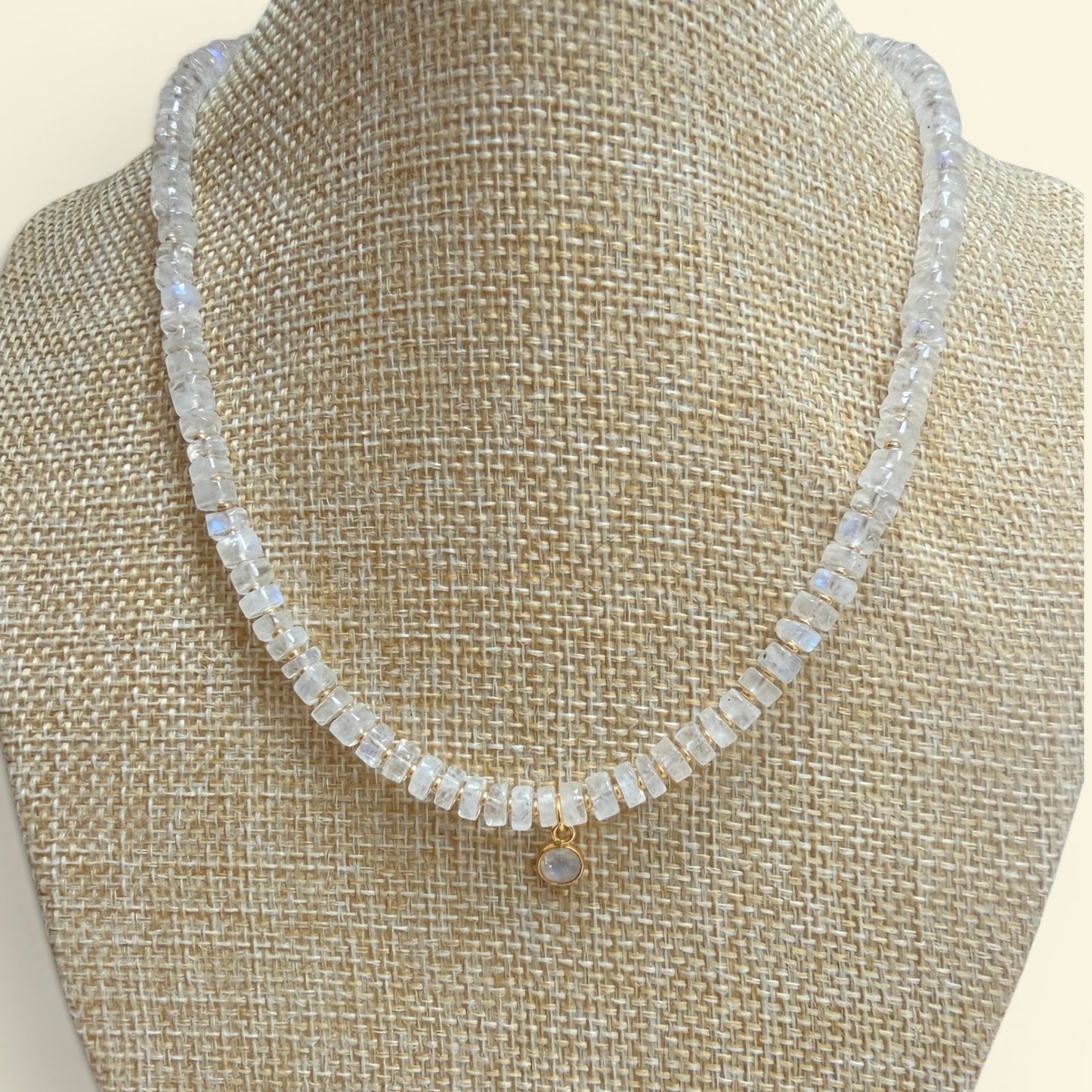 Kelly Mini Moonstone Beaded Necklace - Intuition and Feminine Energy