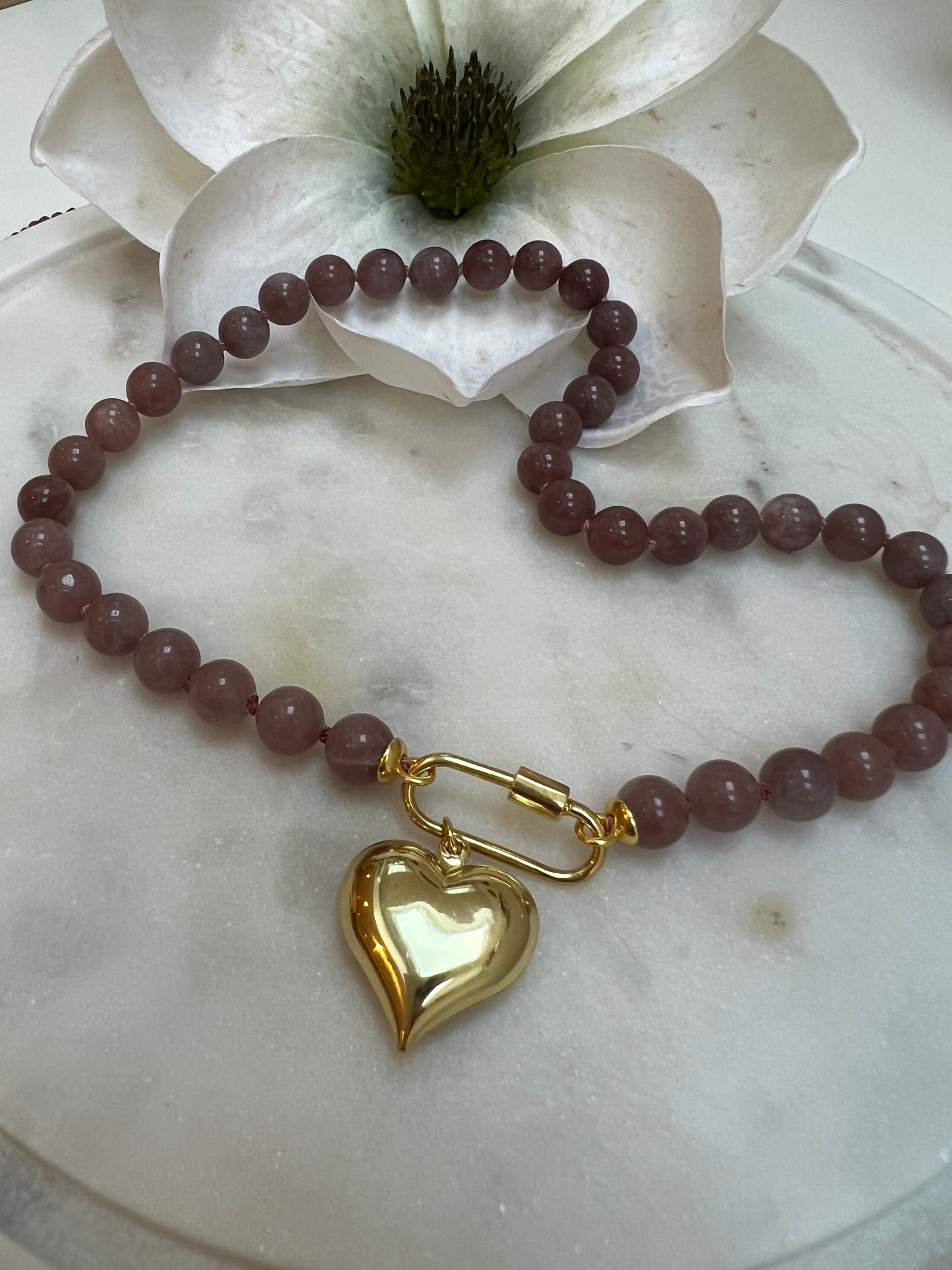 Ana Maria Strawberry Quartz Gemstone Necklace