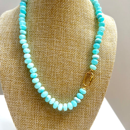 Ana-Maria Aqua Blue Opal Necklace