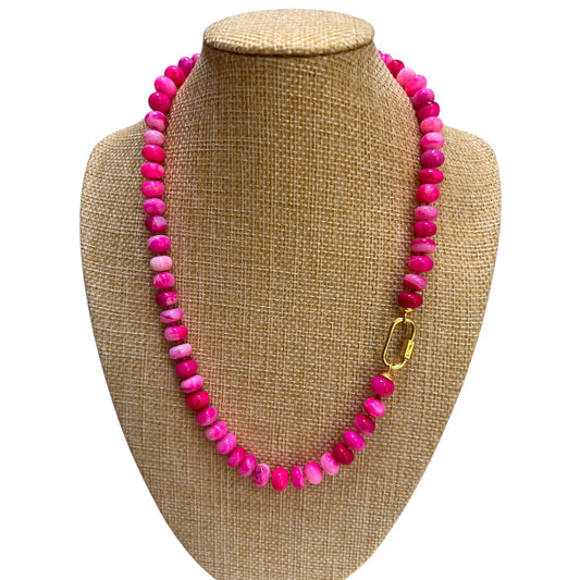 Ana-Maria Hot Pink Opal Necklace