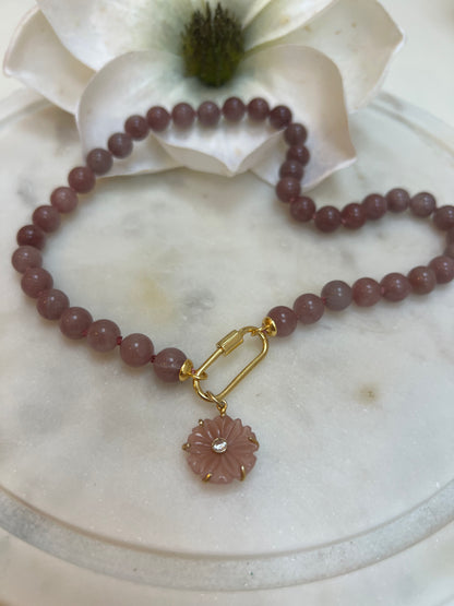 Ana Maria Strawberry Quartz Gemstone Necklace