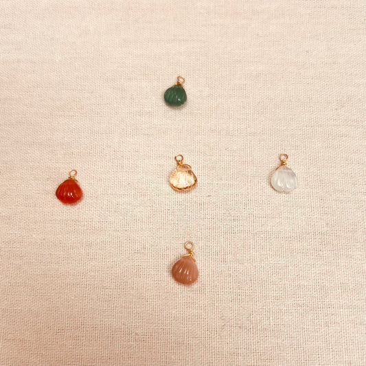 Gemstone Sea Shell Charms