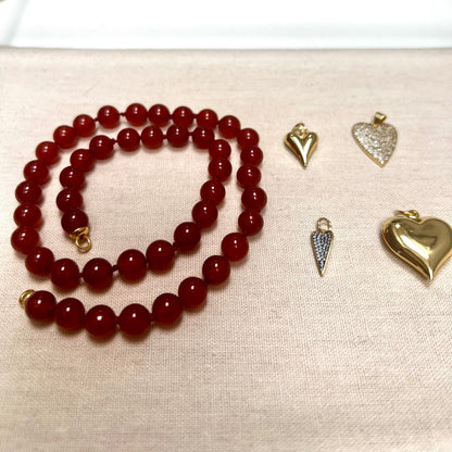 Coco (Puffs) Necklace -  Carnelian (Red)
