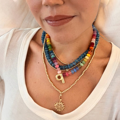 Vivi Rainbow and Bubble Initial Necklace