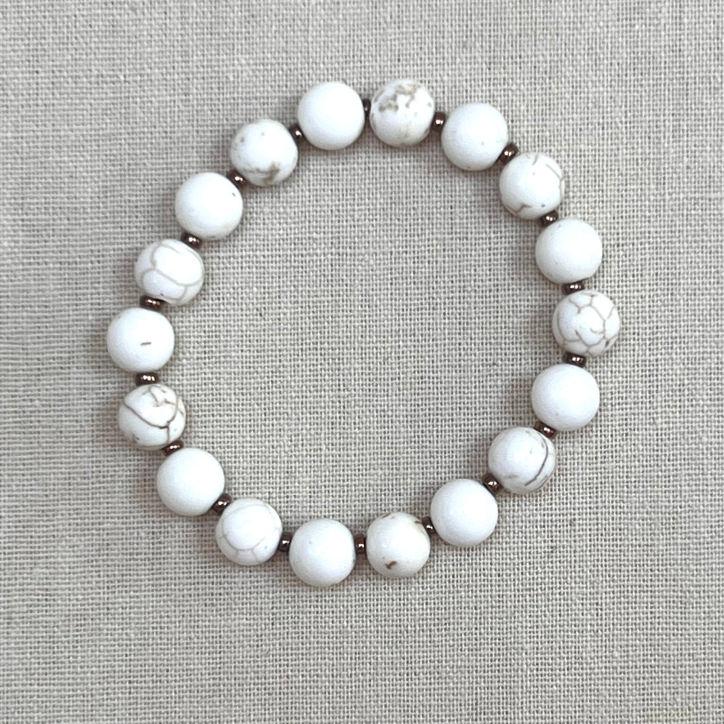 Men’s Mac Bracelet - Cream Howlite Beads