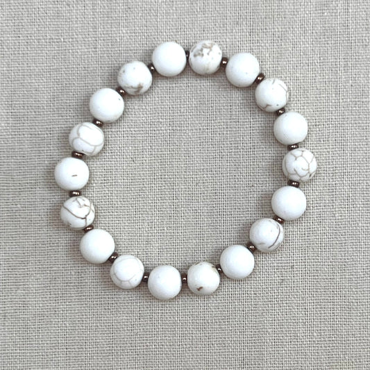 Men’s Mac Bracelet - Cream Howlite Beads