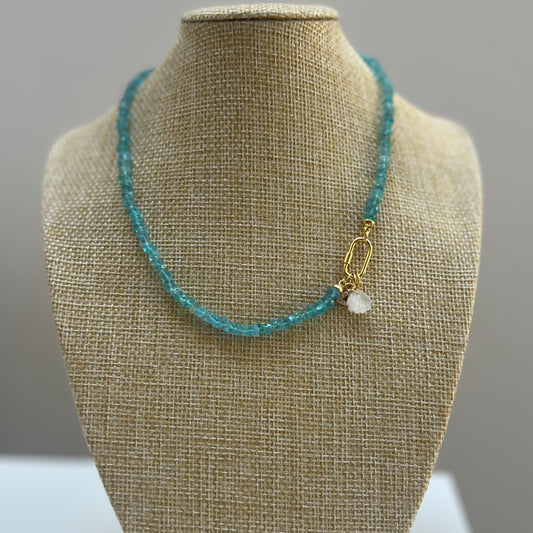 Chelito Aqua Fluorite Gemstone Necklace