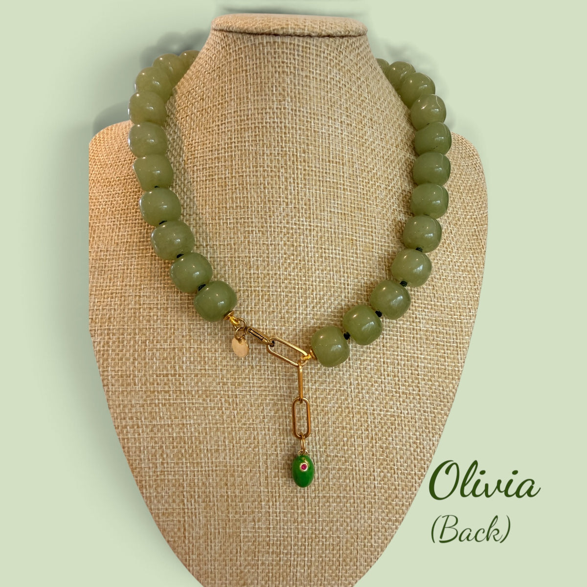 Olivia Chunky Jade Necklace - Inner Peace, Balance & Protection