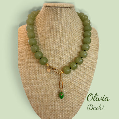 Olivia Chunky Jade Necklace - Inner Peace, Balance & Protection